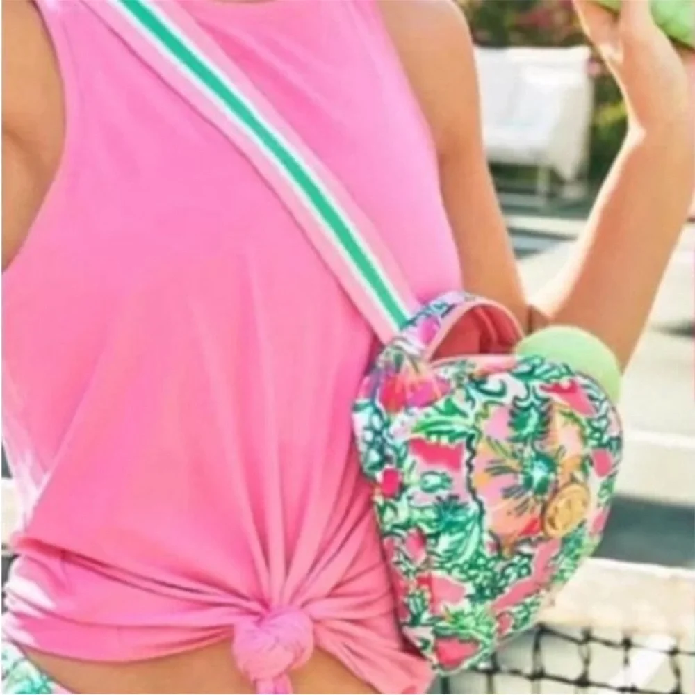 NWT Lilly Pulitzer Runaround Printed Belt Bag in Soleil Pink Perfect Poppy GWP - Picture 2 of 7